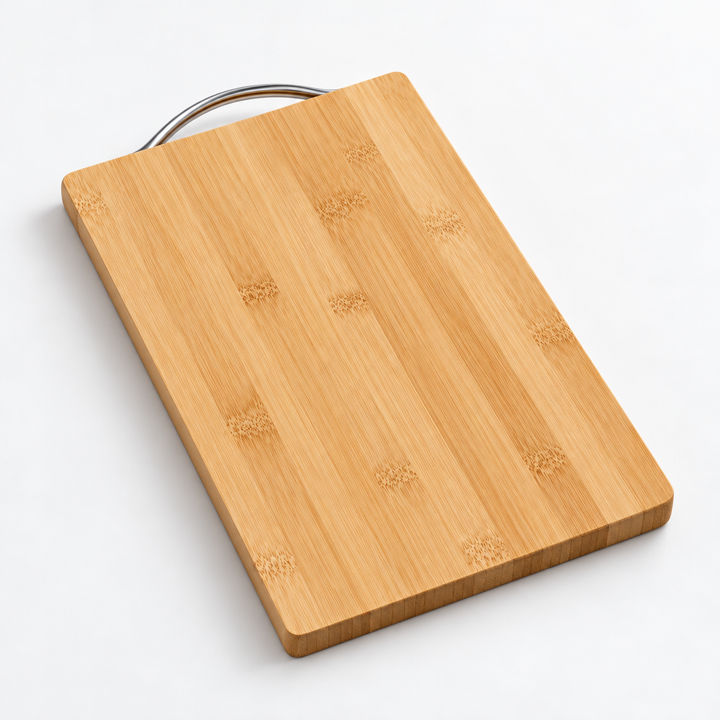 Tabla de Picar de Bambú con Asa Metálica 20x30 cm | Corta, Sirve y Cuelga
