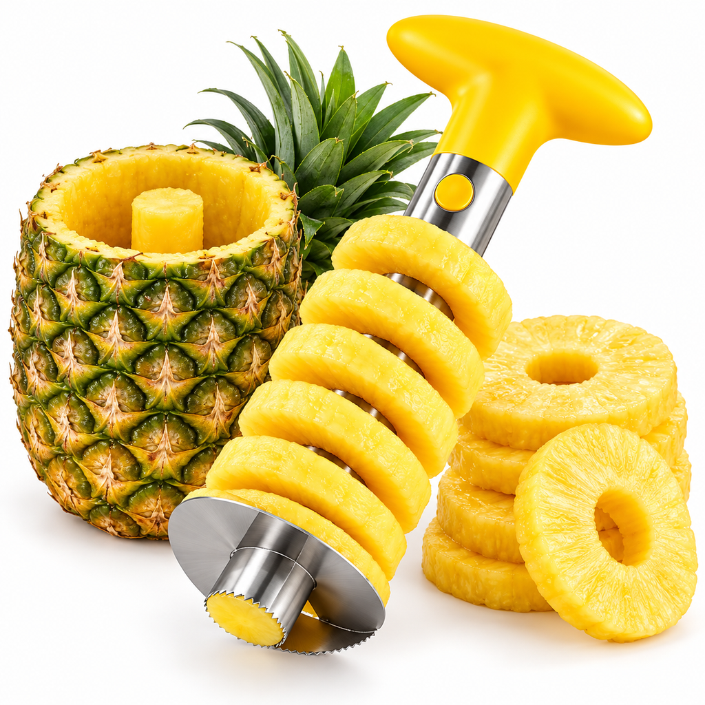 Cortador de Piña de Acero Inoxidable | Pela y Corta en Espiral en Segundos