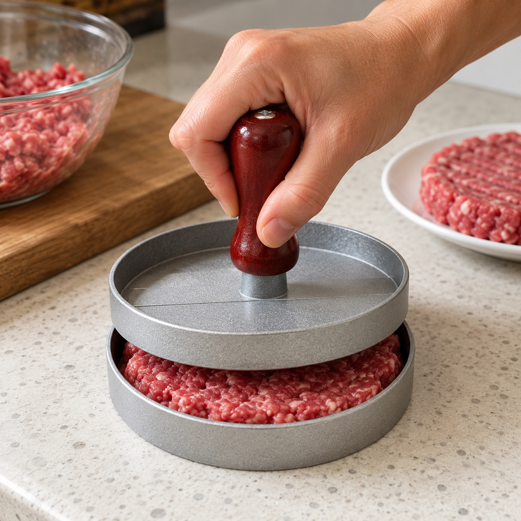 Prensa Manual para Hamburguesas de Aluminio – 11,5 cm