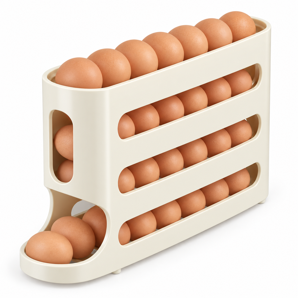 Dispensador de Huevos de 4 Niveles – Organizador Deslizante para Refrigerador