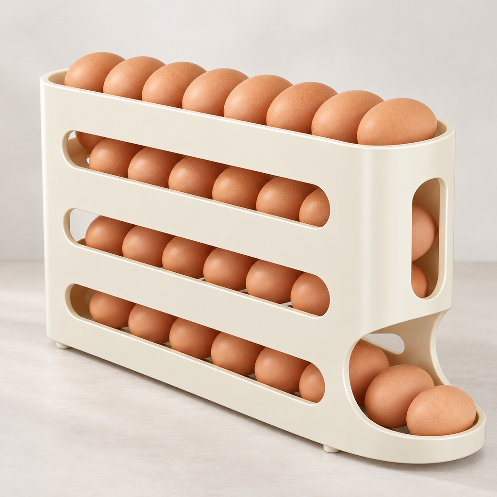 Dispensador de Huevos de 4 Niveles – Organizador Deslizante para Refrigerador