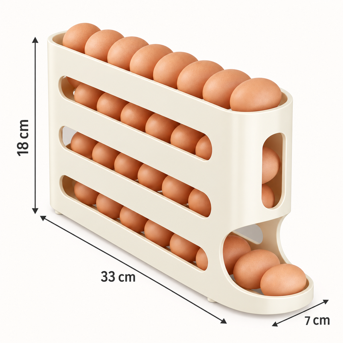 Dispensador de Huevos de 4 Niveles – Organizador Deslizante para Refrigerador